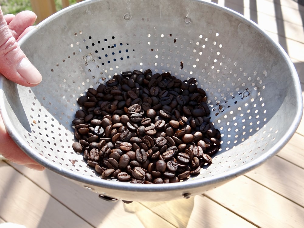 Fresh home roasted coffee beans