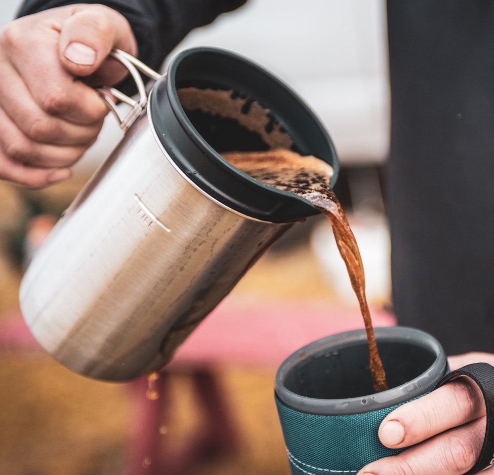 Stainless Steel Camping French Press 52oz - Glacial Till