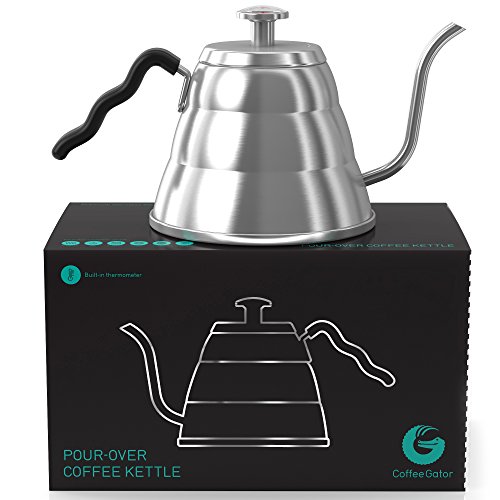 Pour Over Gooseneck Coffee Kettle with Thermometer by Barista Warrior –  Nossa Familia Coffee