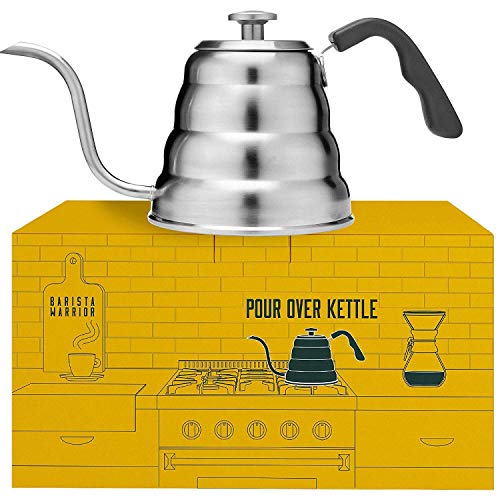 Barista Warrior Pour Over / Gooseneck Coffee Kettle with Thermometer
