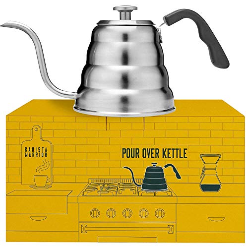 Coffee Gator Pour Over Gooseneck Kettle - Precision-Flow Spout and  Thermometer - Barista-Standard Hand Drip Tea and Coffee Kettle for  Induction and all Stovetops - 34oz 