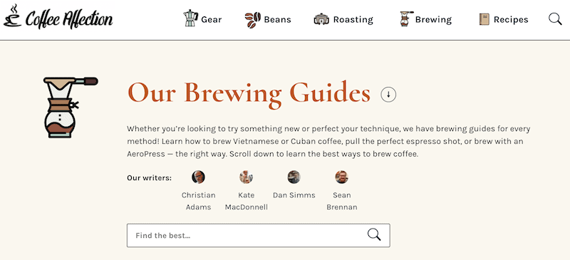 Coffee Affection brewing guides blog