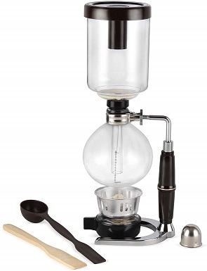 TAMUME 5 Cup Syphon Maker Vacuum Coffee Maker for Brewing Coffee and Tea with Golden Handle 