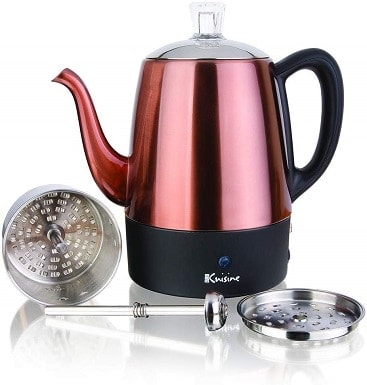 Mixpresso Electric Coffee Percolator , Stainless Steel Coffee Maker , Percolator  Electric Pot - 10 Cups Stainless Steel Percolator With Coffee Basket 