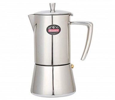 Decdeal Stainless Steel Espresso Percolator Coffee Stovetop Maker Mocha Pot for Use on Gas or Electric Stove 3-9 Cup