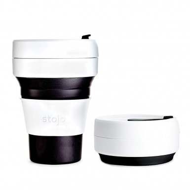 Stojo ST1-12OZ-COF-BLK-RET Silicone Collapsible Cup