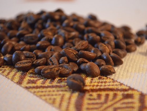 ethiopian coffee beans on a mat