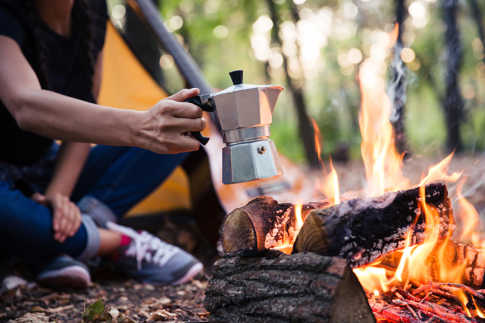 how to make coffee while camping fire