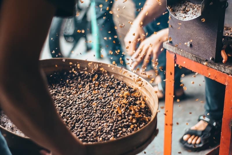 coffee roasting chaff