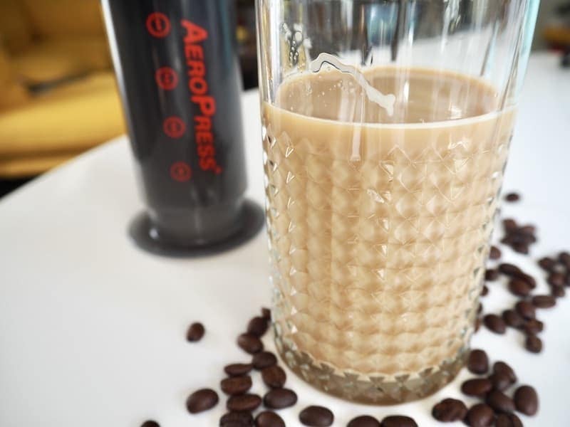 AeroPress latte finished