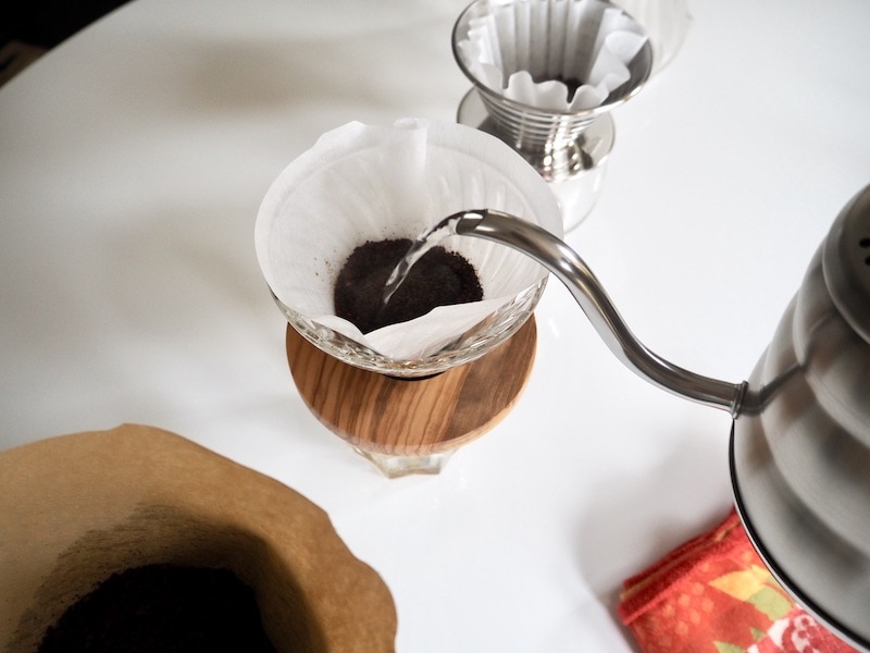 pour over coffee bloom