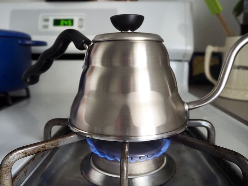 testing the Hario kettle