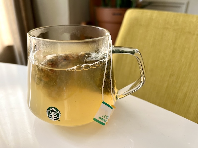 Starbucks honey citrus mint tea in glass