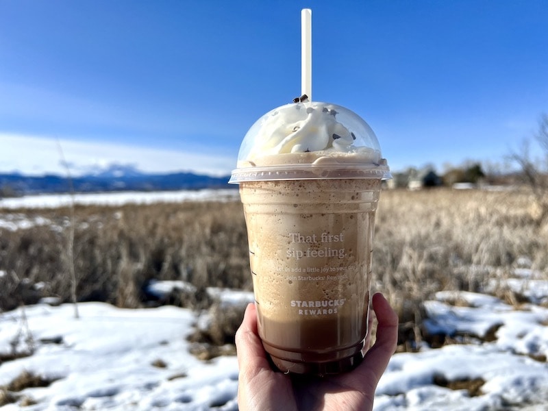 starbucks coffee frappuccino with chocolate curls mocha syrup and whipped cream_Kate