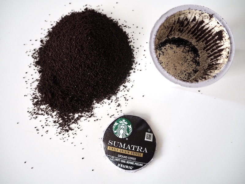 ground coffee in a K-Cup