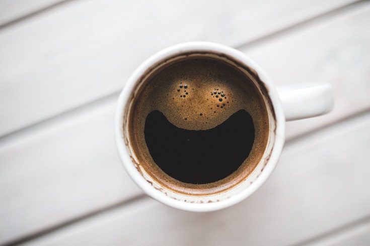 smiling cup of coffee