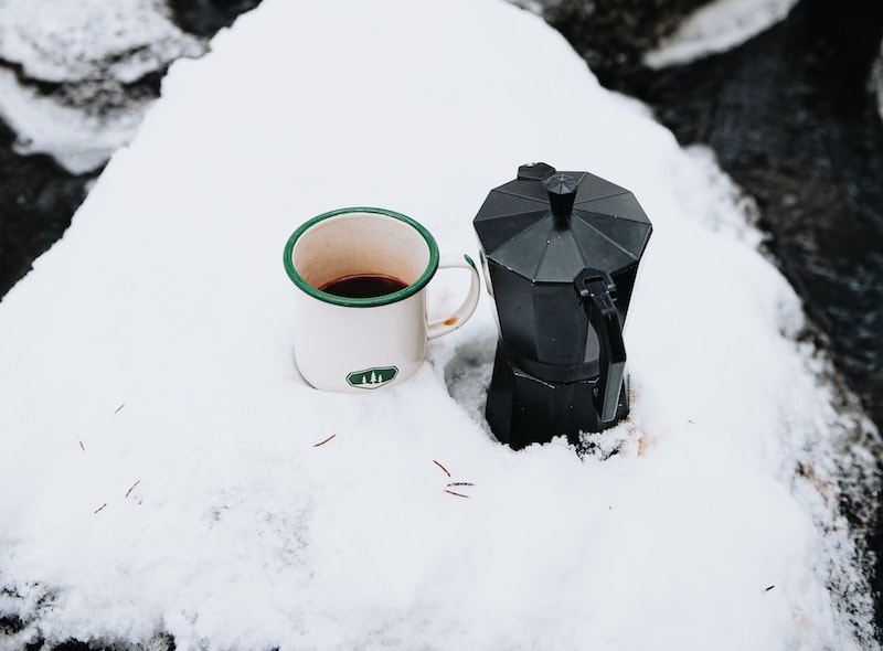 coffee in the snow