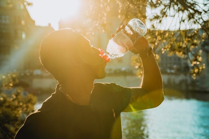 drinking bottled water