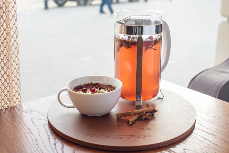 french press tea