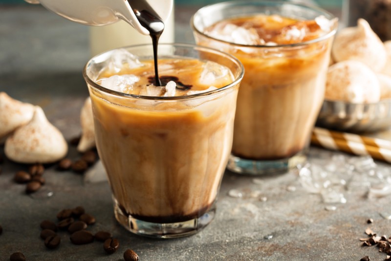 mocha syrup in iced coffee