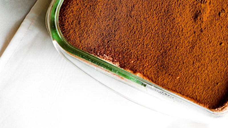 coffee pudding covered in cinnamon