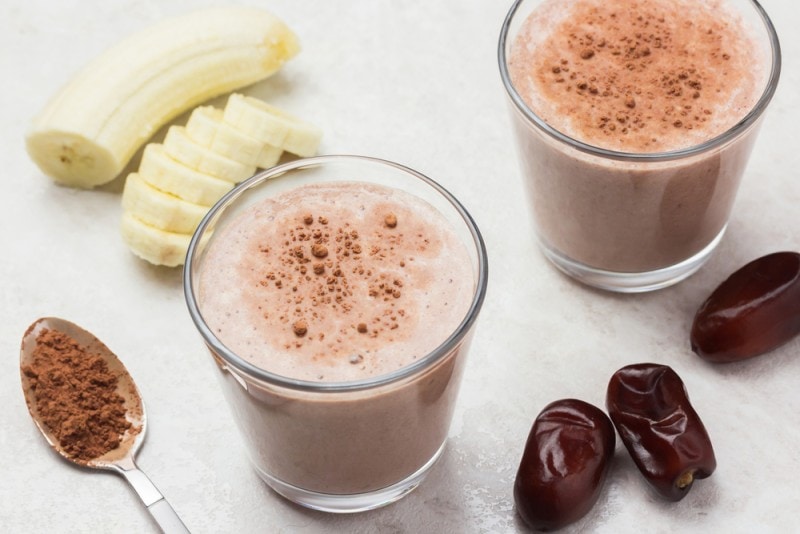 coffee smoothie vegan banana and dates