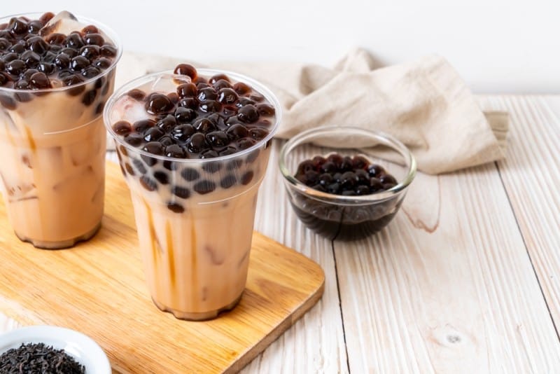 iced boba latte coffee drink recipe