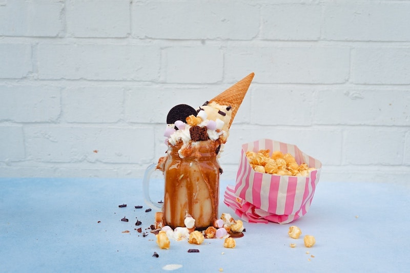 freakshake coffee milkshake with ice cream and cookies