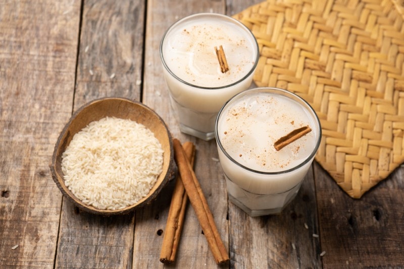 horchata latte with rice and cinnamon