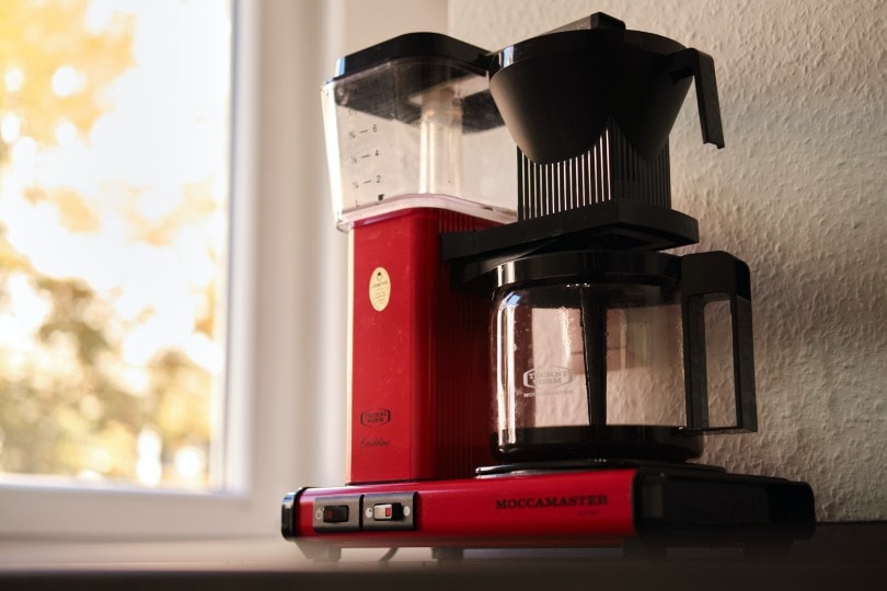 a red coffee machine