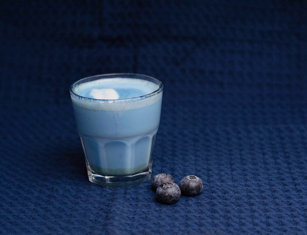 blueberry matcha latte