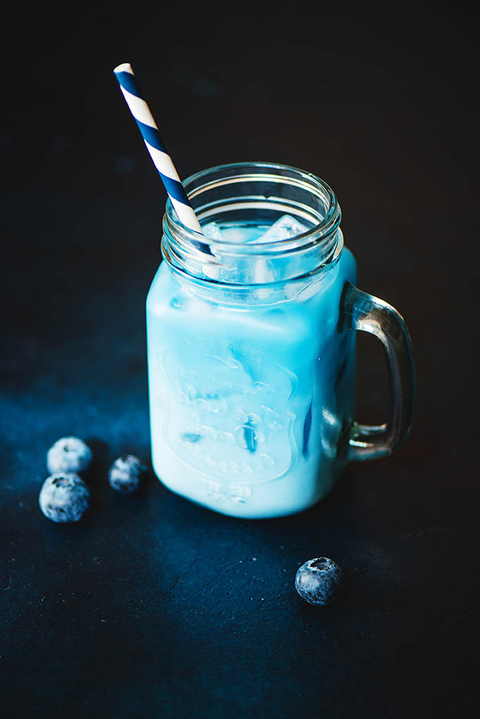 blueberry matcha latte