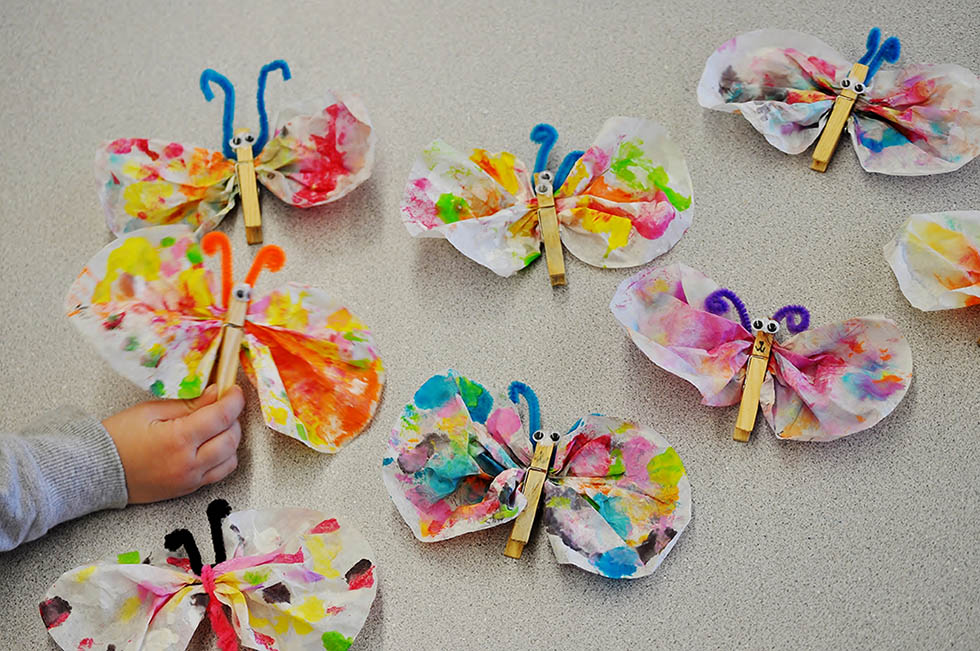 butterflies made from coffee filter