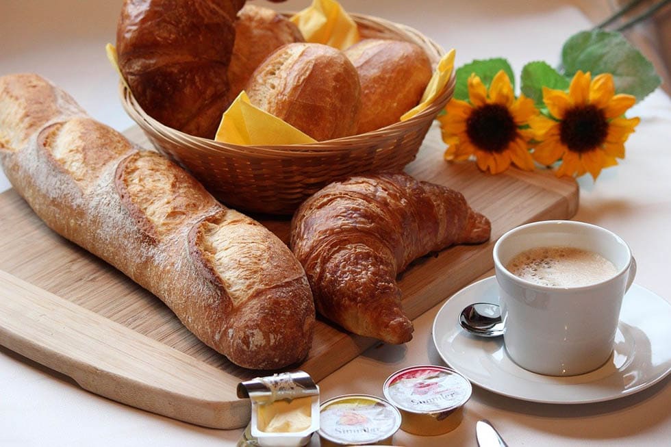 coffee and breads for breakfast