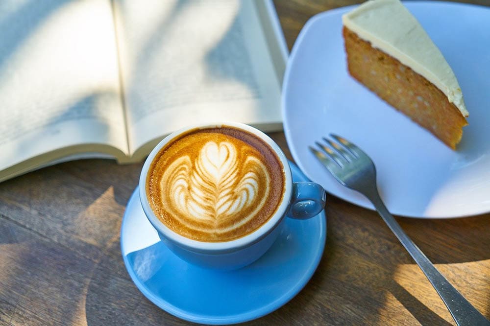 coffee and slice of cake