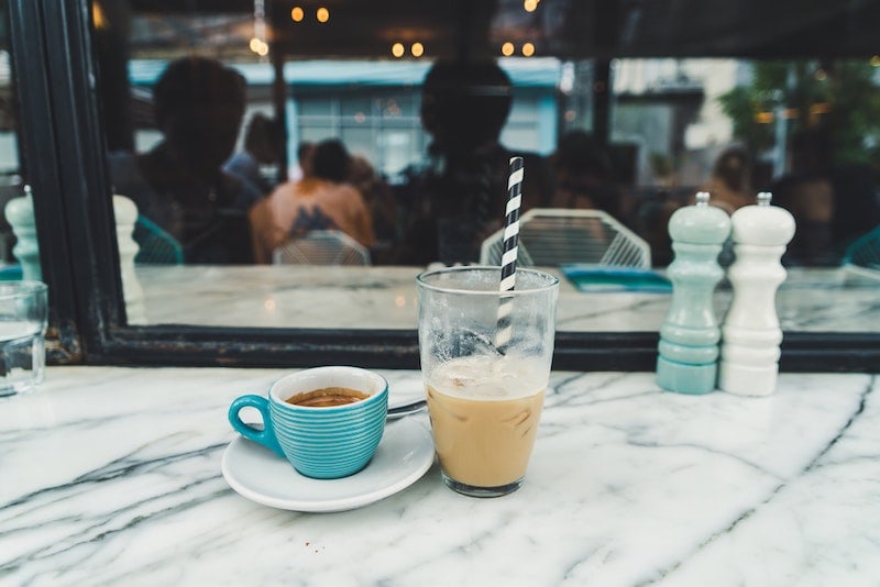 iced espresso and hot espresso