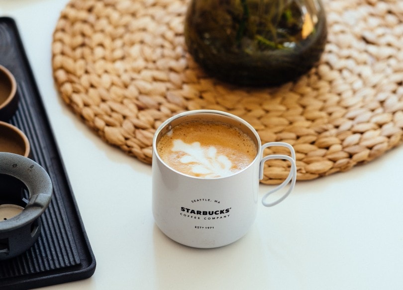starbucks cafe latte in a mug