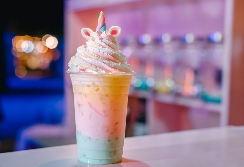 rainbow frappuccino with whipped cream