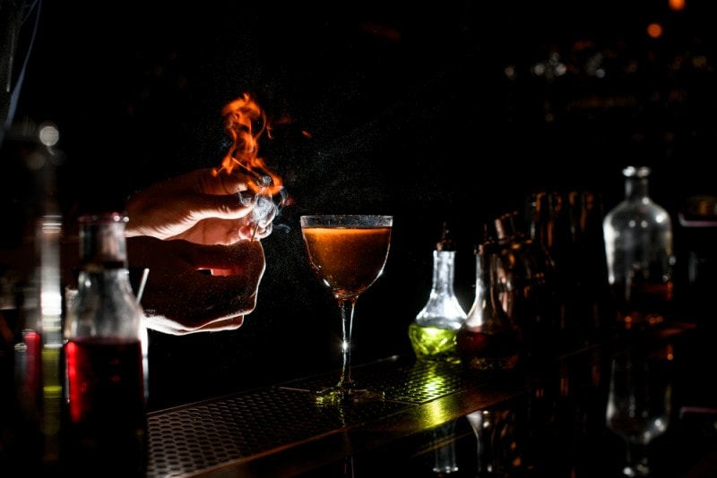 Greenlandic coffee flaming cocktail