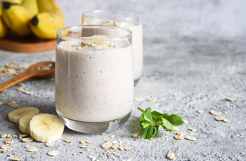 cups of oat milk smoothie