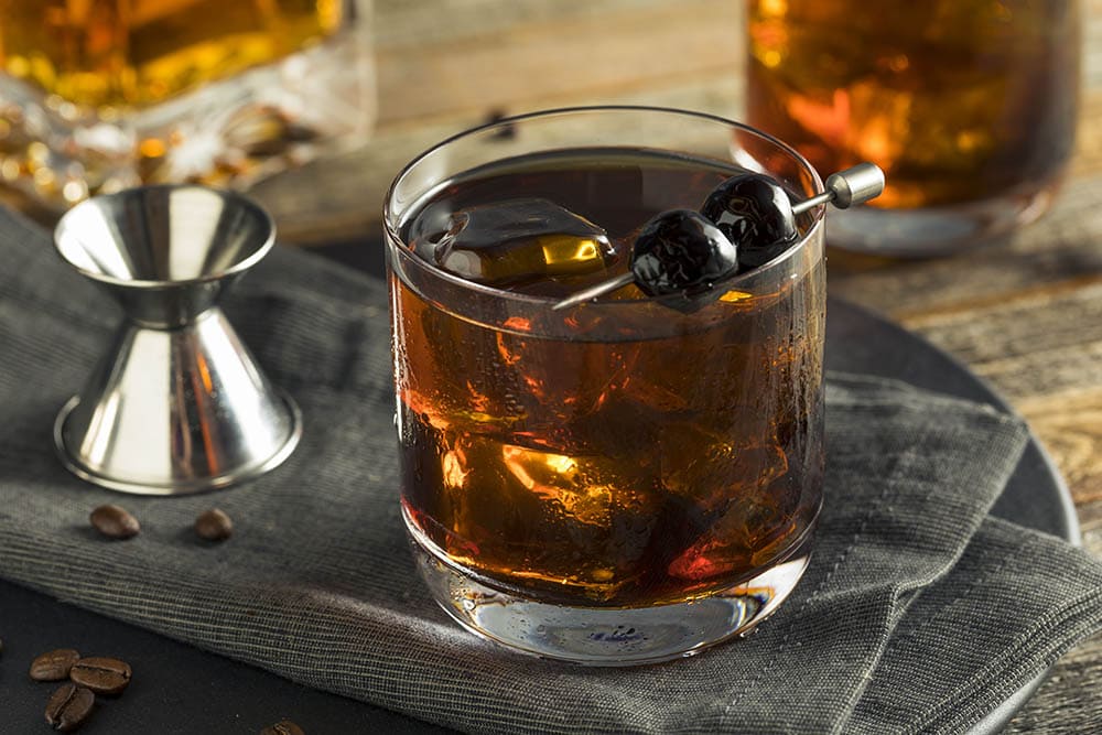 Coffee Old Fashioned with garnish