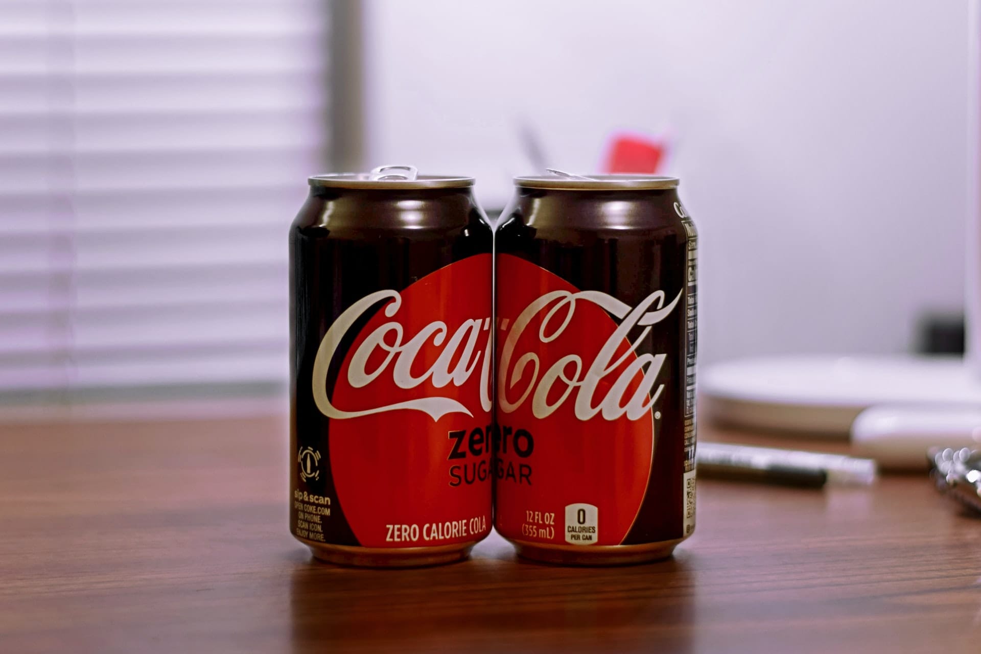 two cans of coke zero