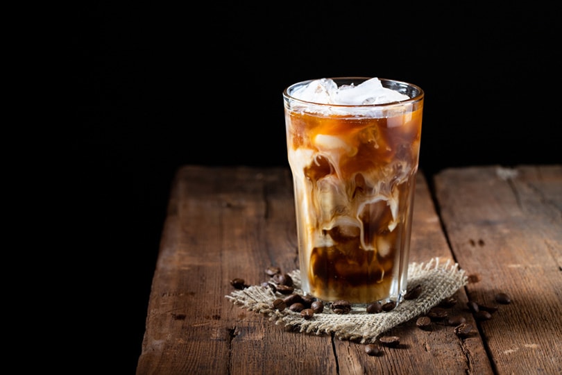 Ice coffee in a glass