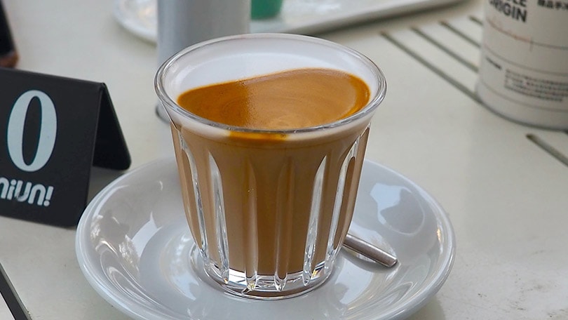 a glass of coffee in a coffee shop in China