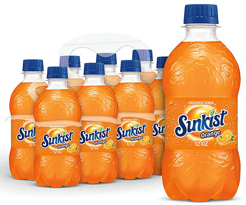 bottles of Sunkist Orange Soda
