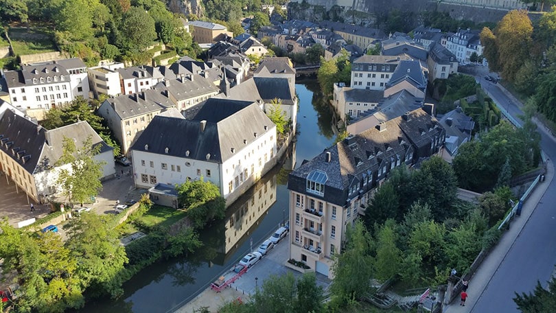 top view of houses in luxembourg