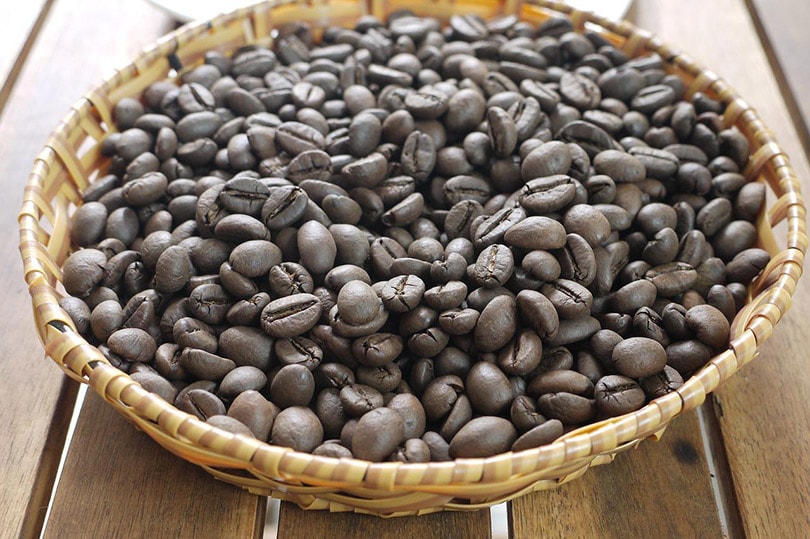 robusta coffee beans in a basket