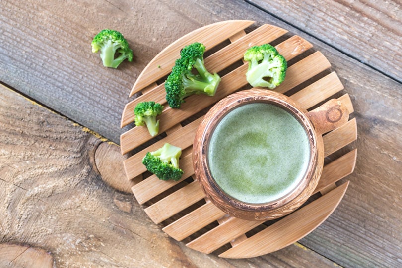 a cup of broccoli coffee