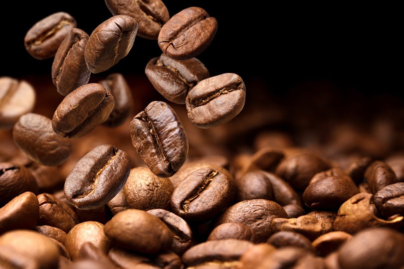 falling coffee beans