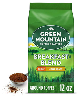 Green Mountain Coffee Breakfast Blend Decaf Ground Light Roast